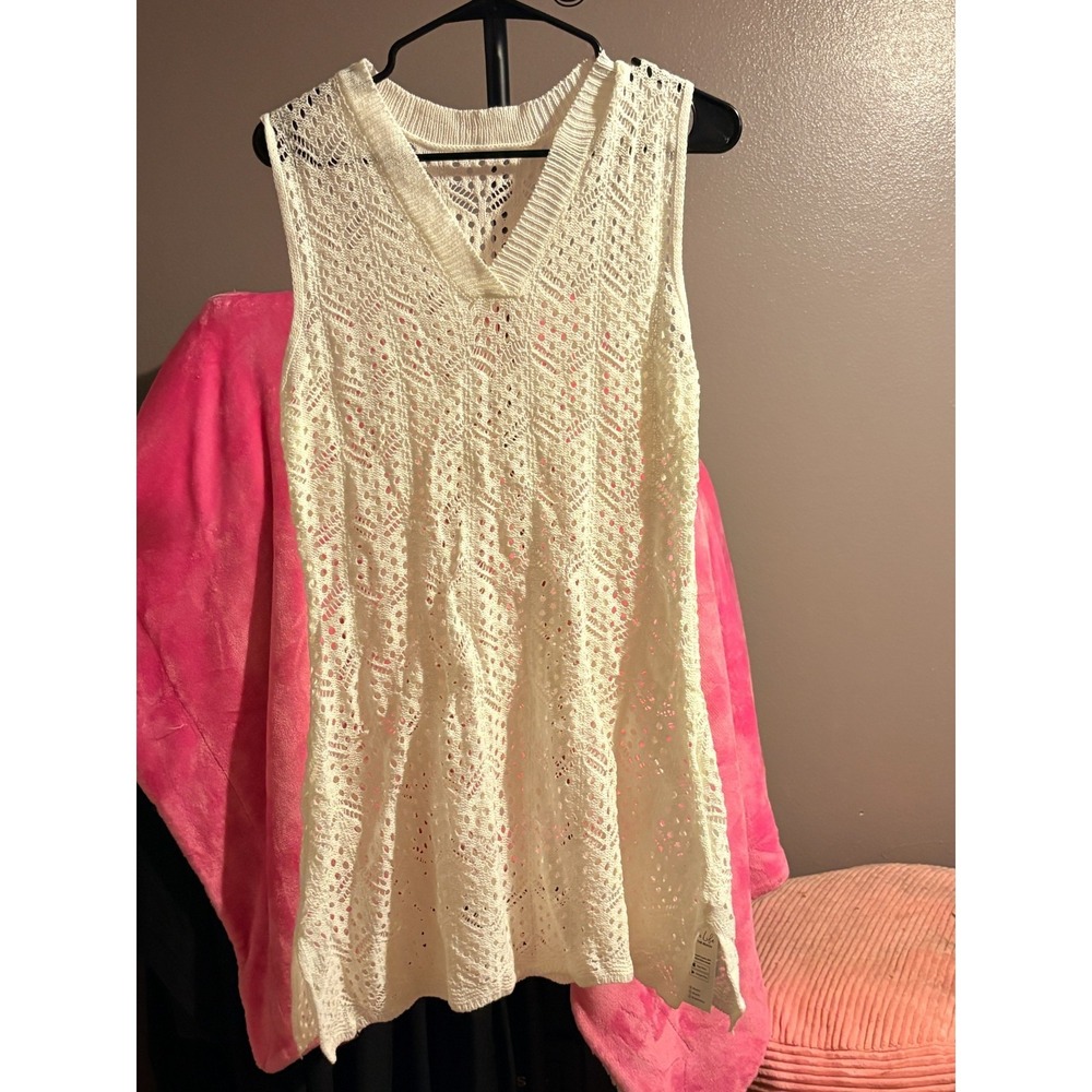 Cupshe Ivory Loose Knit Cover Dress Sz XL